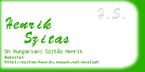 henrik szitas business card