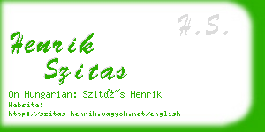 henrik szitas business card